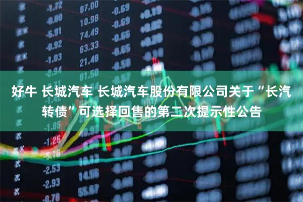 好牛 长城汽车 长城汽车股份有限公司关于“长汽转债”可选择回售的第二次提示性公告